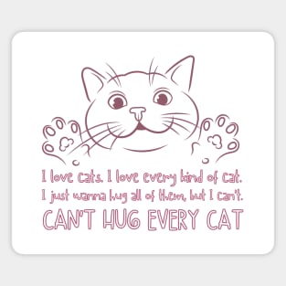 Can't Hug Every Cat Quote Magnet